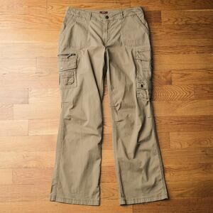 Merona Women’s Y2K Grunge Khaki Low Rise Wide Leg/Flare Cargo Pants Size 10 Tan